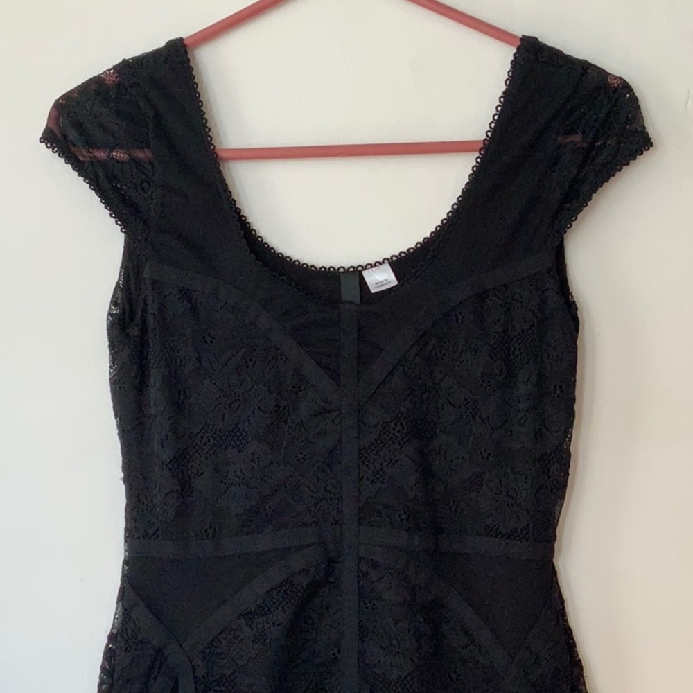 Lacy mini black dress